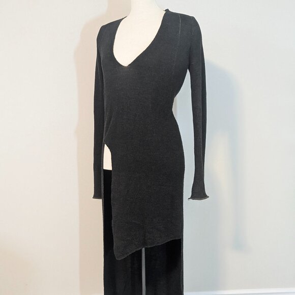 Zara Split Hem Sweater Dress Medium - green black - Picture 2 of 6